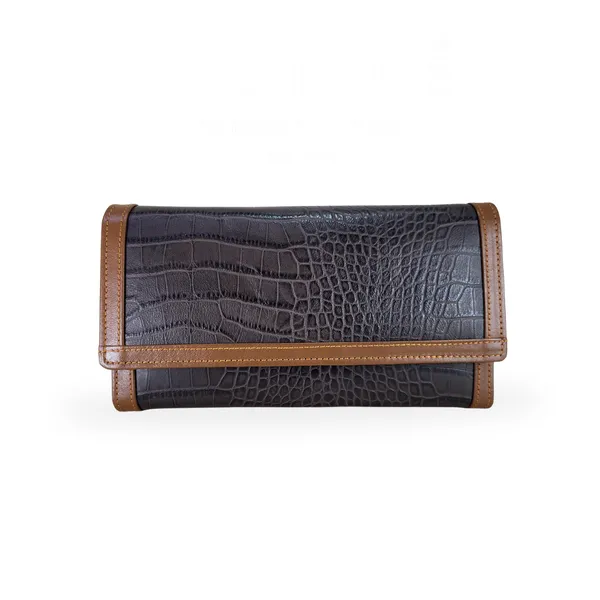 Brown_Croco_Long_Wallet_For_Women
