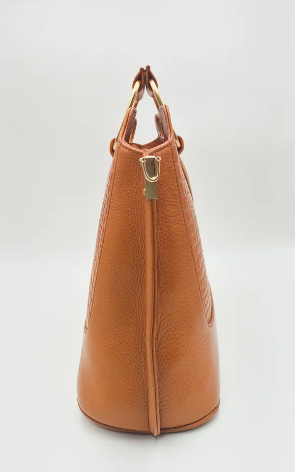 Brown_Textured_Structured_Tote_Bag_For_Women