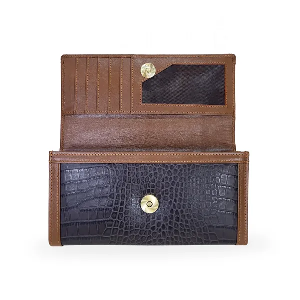 Brown_Croco_Long_Wallet_For_Women