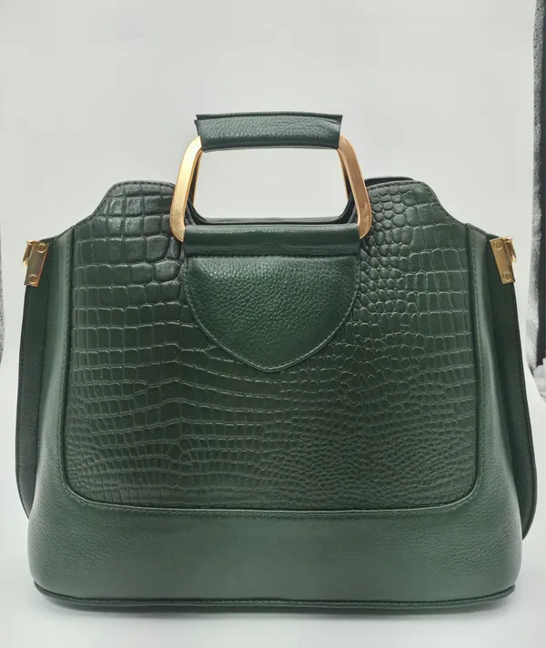 Green_Textured_Structured_Handbag_For_Women