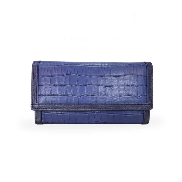 Blue_Croco_Long_Wallet_For_Women