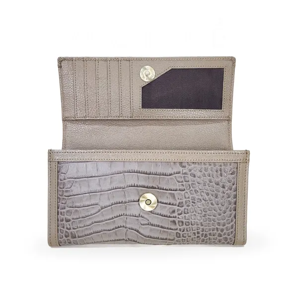 Beige_Croco_Long_Wallet_For_Women