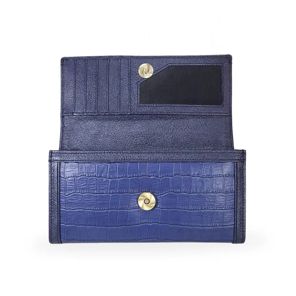 Blue_Croco_Long_Wallet_For_Women