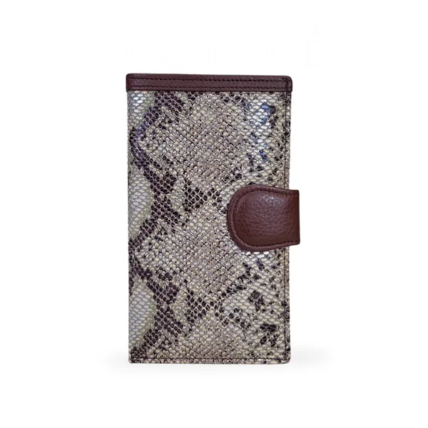 Brown_Snake_Print_Long_Wallet_For_Women