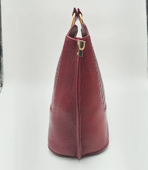 Burgundy_Faux_Leather_Structured_Handbag_For_Women