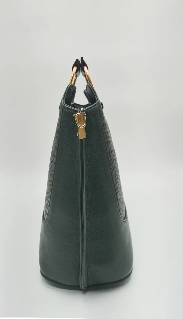 Green_Textured_Structured_Handbag_For_Women