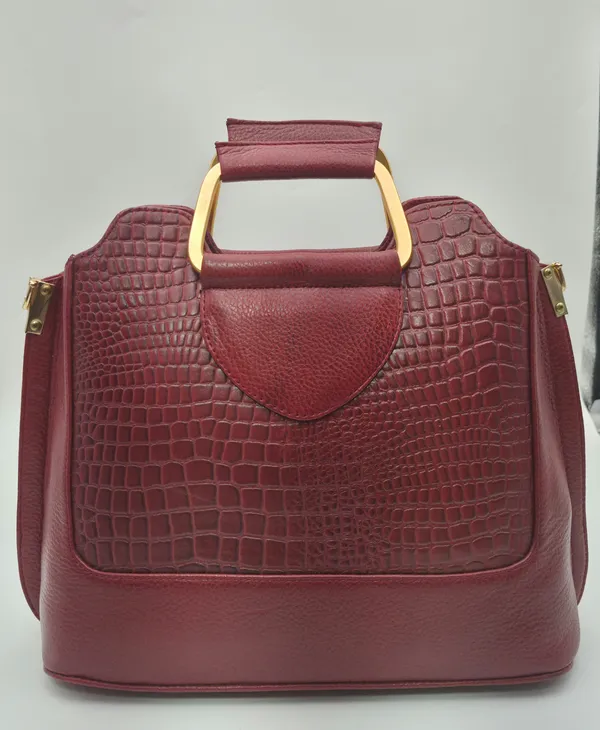 Burgundy_Faux_Leather_Structured_Handbag_For_Women
