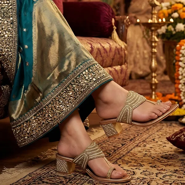 Noory_Embroidered_Kolhapuri_Heels_-_Gold