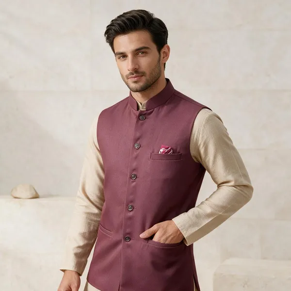 Maroon_Nehru_Style_Sleeveless_Waistcoat_for_Men