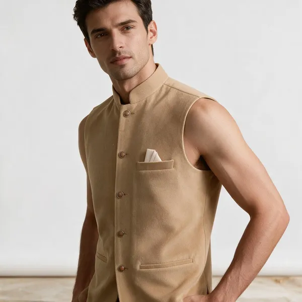 Beige_Mandarin_Collar_Nehru_Jacket_for_Men