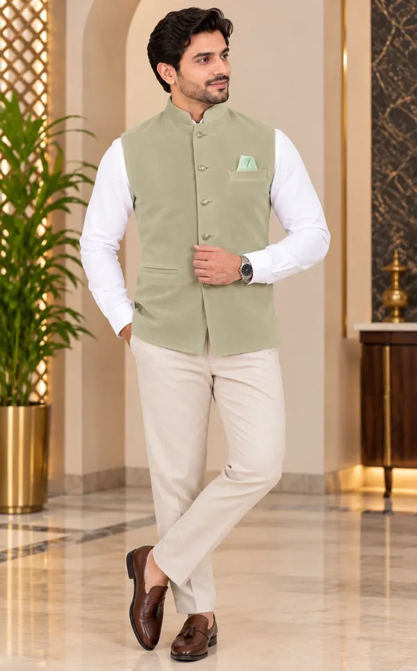 Beige_Textured_Mandarin_Collar_Waistcoat_for_Men
