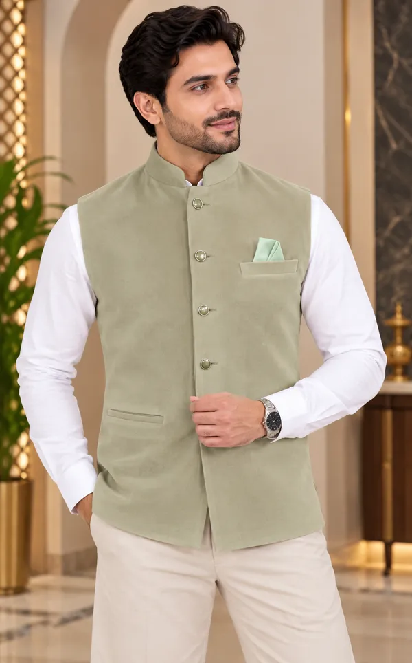 Beige_Textured_Mandarin_Collar_Waistcoat_for_Men