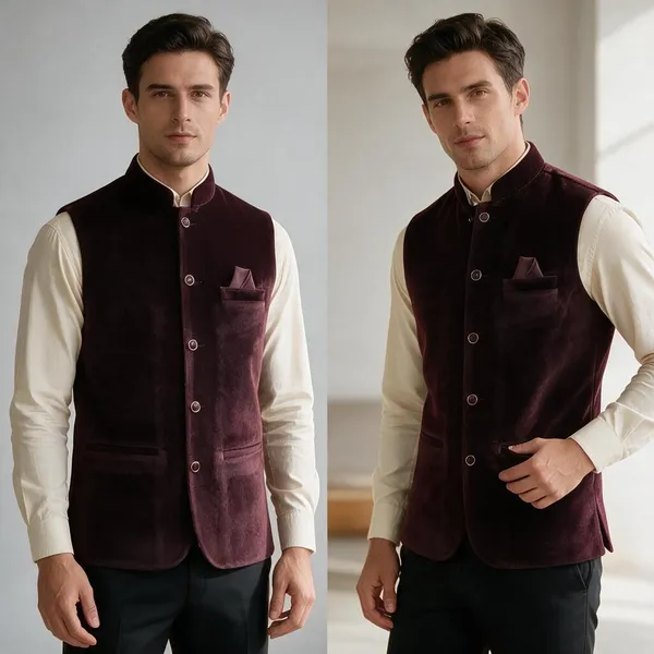 Maroon_Velvet_Nehru_Waistcoat_for_Men