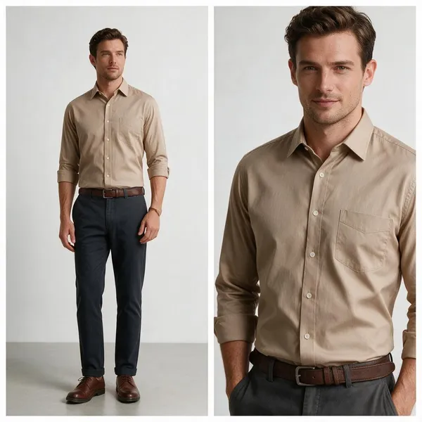 Beige_100%_Cotton_Formal_Shirt_for_Men