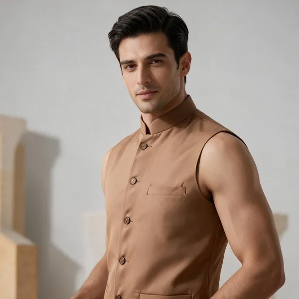 Tan_Nehru_Collar_Waistcoat_for_Men