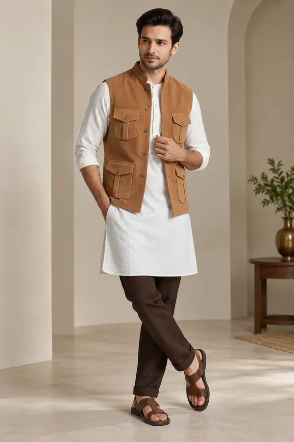 Tan_Textured_Nehru_Waistcoat_for_Men