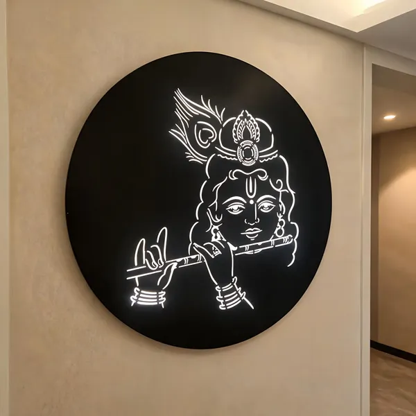 Metal_Round_LED_Shiva_Playing_Flute_Wall_Decor