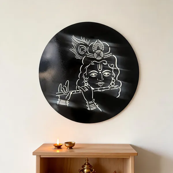 Metal_Round_LED_Shiva_Playing_Flute_Wall_Decor