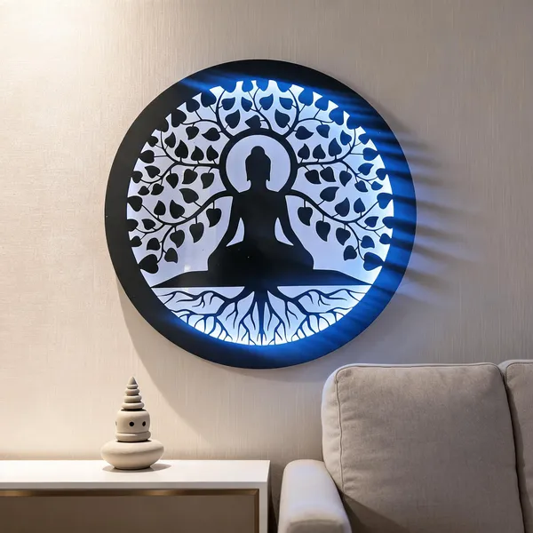 Metal_Spiritual_Buddha_Tree_Of_Life_Round_LED_Wall_Light
