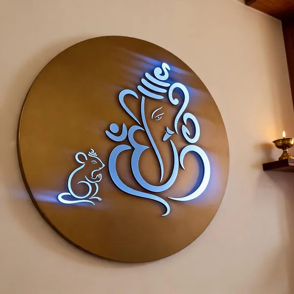 Metal_Devotional_Ganesha_Round_LED_Wall_Sign