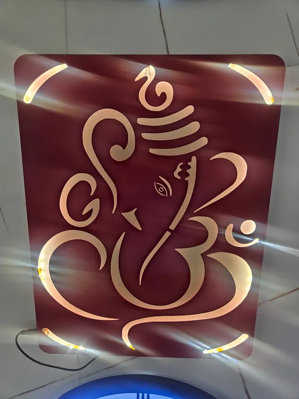 Metal_Devotional_Ganesha_Square_LED_Wall_Panel
