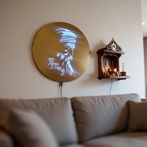 Metal_Devotional_Sikh_Quote_Round_LED_Wall_Light
