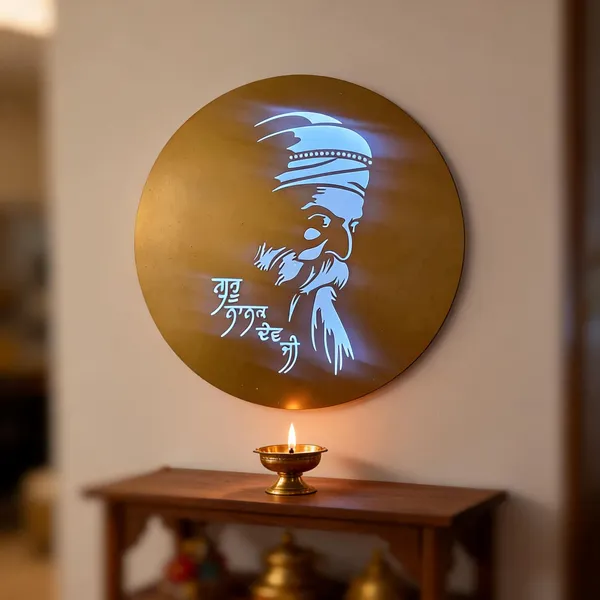 Metal_Devotional_Sikh_Quote_Round_LED_Wall_Light