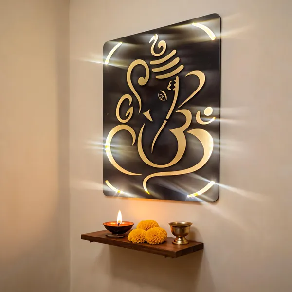 Metal_Devotional_Ganesha_Square_LED_Wall_Sign