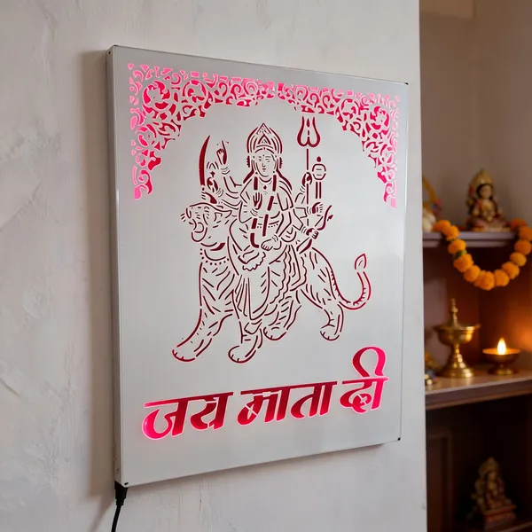 Metal_Devotional_Jai_Mata_Di_Square_LED_Wall_Sign