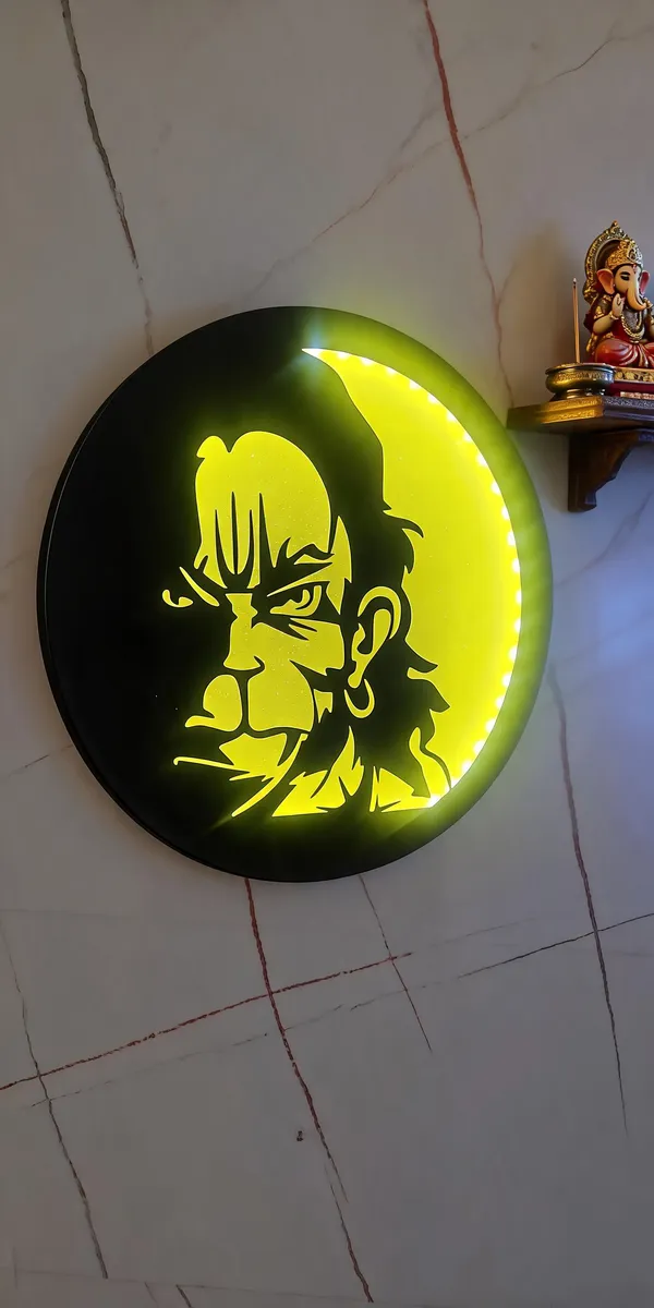 Metal_Round_LED_Hanuman_Wall_Light
