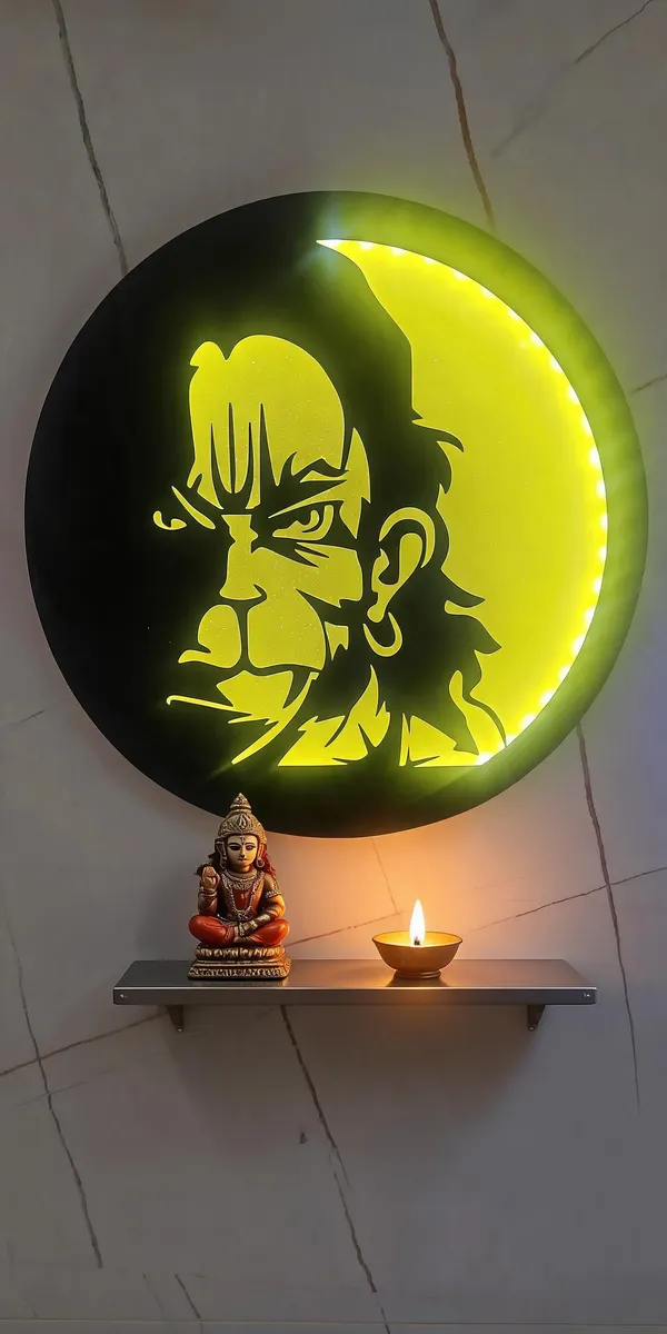 Metal_Round_LED_Hanuman_Wall_Light
