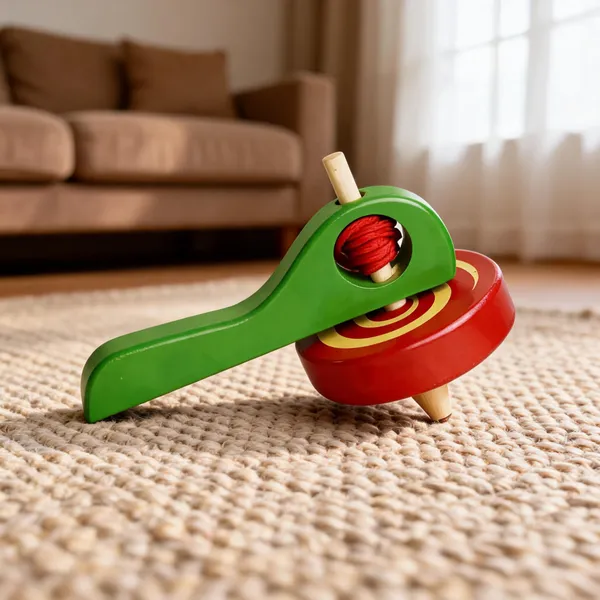 Green_Red_Wooden_Spinning_Top_Toy_With_Launcher