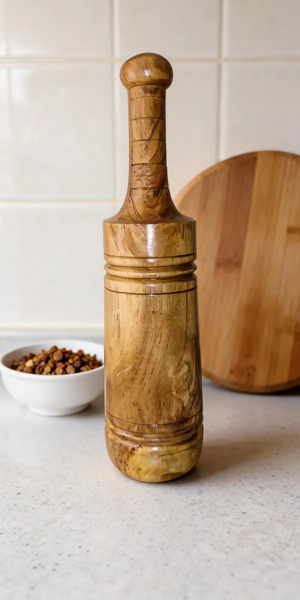 Wood_Traditional_Turned_Cylindrical_Pestle_With_Carved_Handle