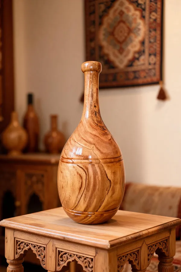 Wood_Traditional_Natural_Grain_Turned_Decorative_Vase