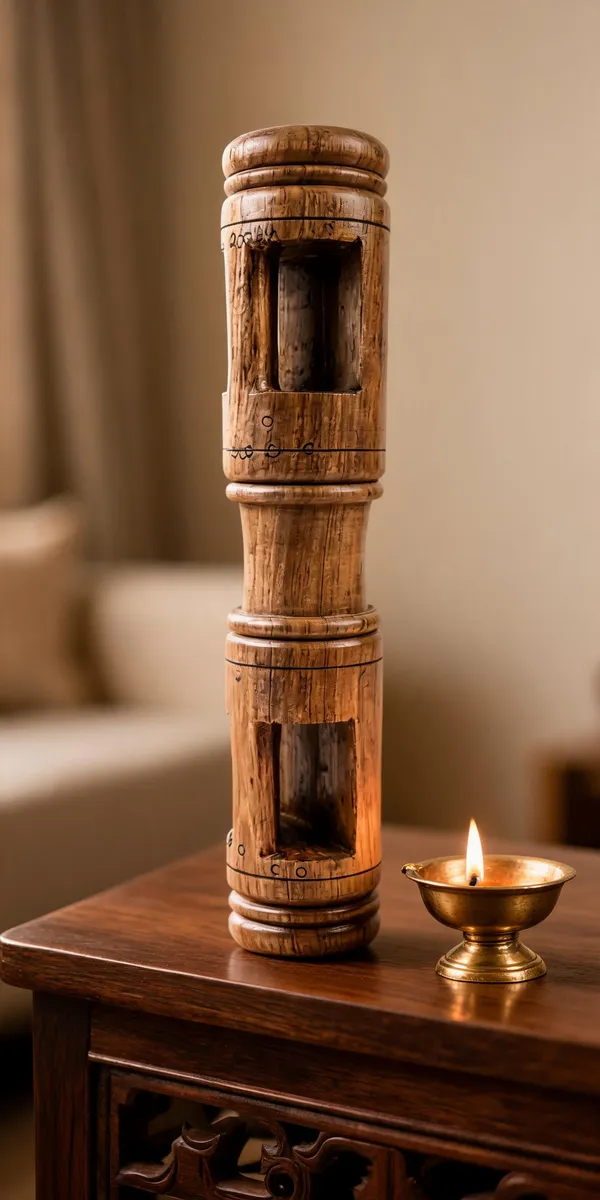 Wood_Carved_Cylindrical_Turned_Decorative_Showpiece