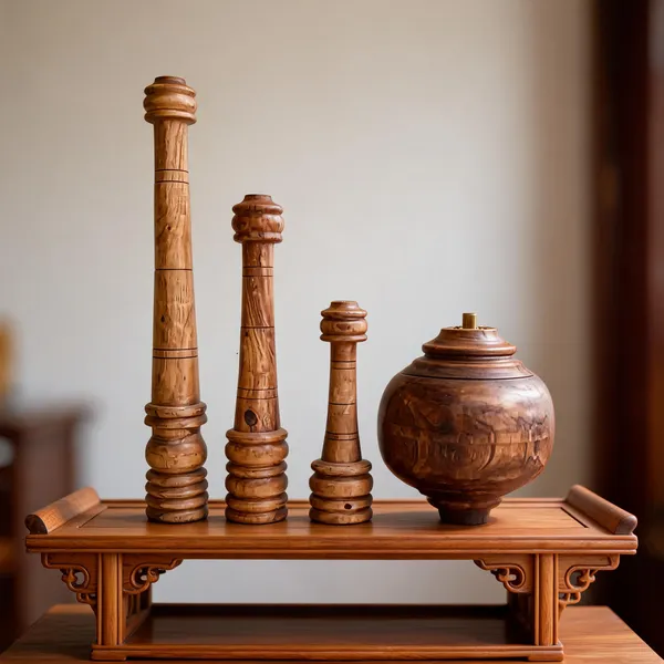 Wood_Traditional_Turned_Decorative_Showpiece_Set