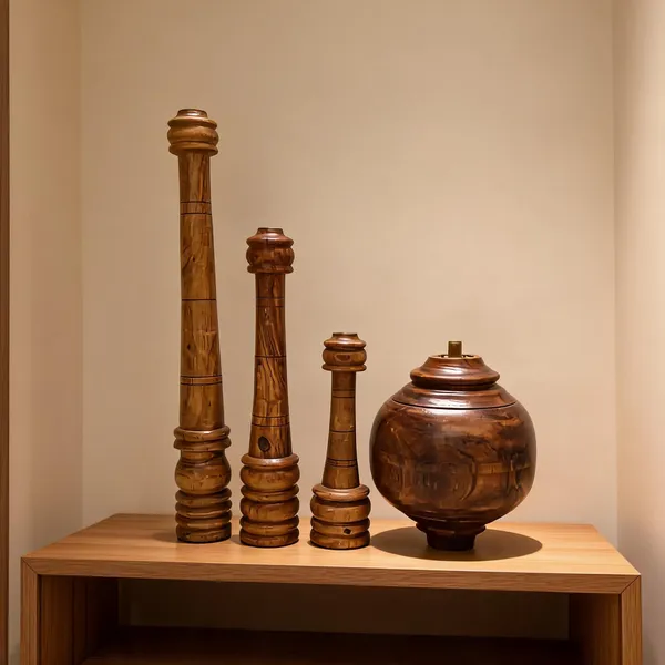 Wood_Traditional_Turned_Decorative_Showpiece_Set