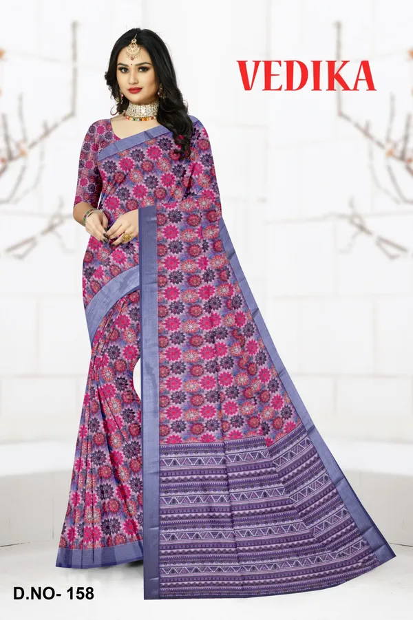 Purple_Floral_Print_Saree_For_Women