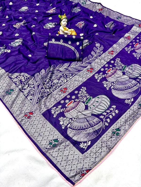 Purple_Traditional_Printed_Saree_For_Women