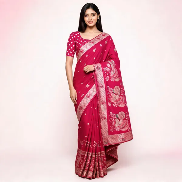 Magenta_Silk_Ethnic_Saree_For_Women