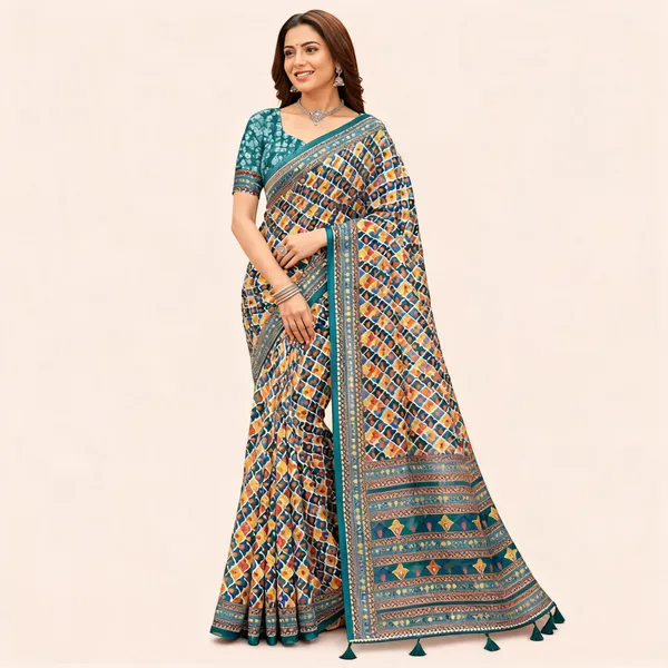 Multicolor_Printed_Saree_For_Women