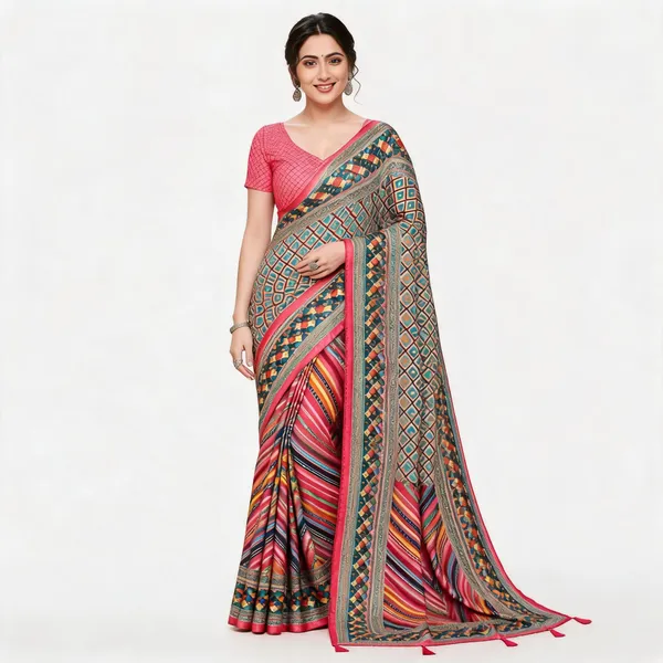 Multicolor_Printed_Saree_For_Women