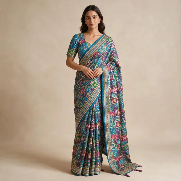 Multicolor_Printed_Saree_For_Women