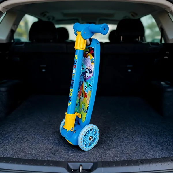 Blue_Foldable_Adjustable_3-Wheel_Kids_Kick_Scooter