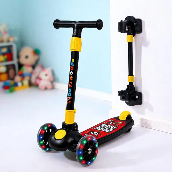 Black_Yellow_Foldable_Adjustable_3-Wheel_Kids_Scooter_LED_Wheels