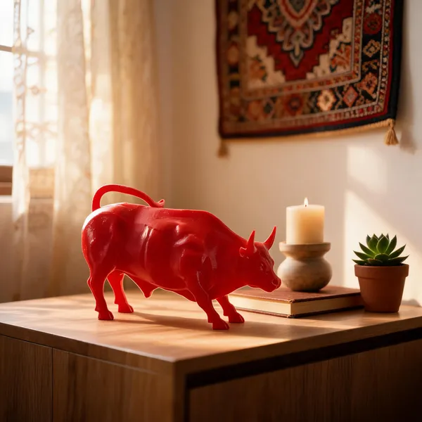 Plastic_Contemporary_Red_Bull_3D_Printed_Desk_Showpiece_&_Buddha_Black_Incense_Holder_Pack_Of_2