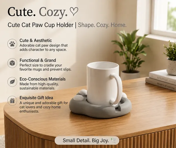 Plastic_Novelty_Cat_Paw_Grey_Cup_Holder