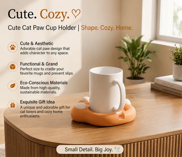 Plastic_Novelty_Cat_Paw_Orange_Cup_Holder