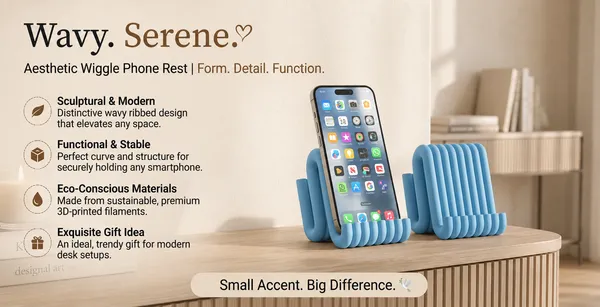 Blue_Plastic_Wavy_Ribbed_3D_Printed_Smartphone_Stand_-_Pack_of_2
