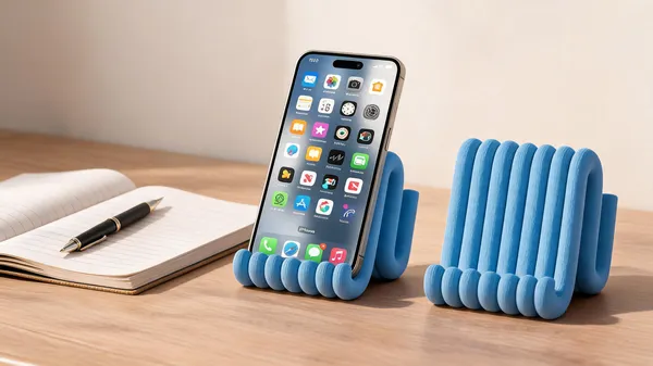 Blue_Plastic_Wavy_Ribbed_3D_Printed_Smartphone_Stand_-_Pack_of_2